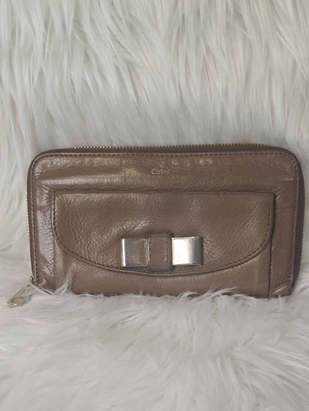 Chloe Long Brown Ziparound Wallet Vintage
